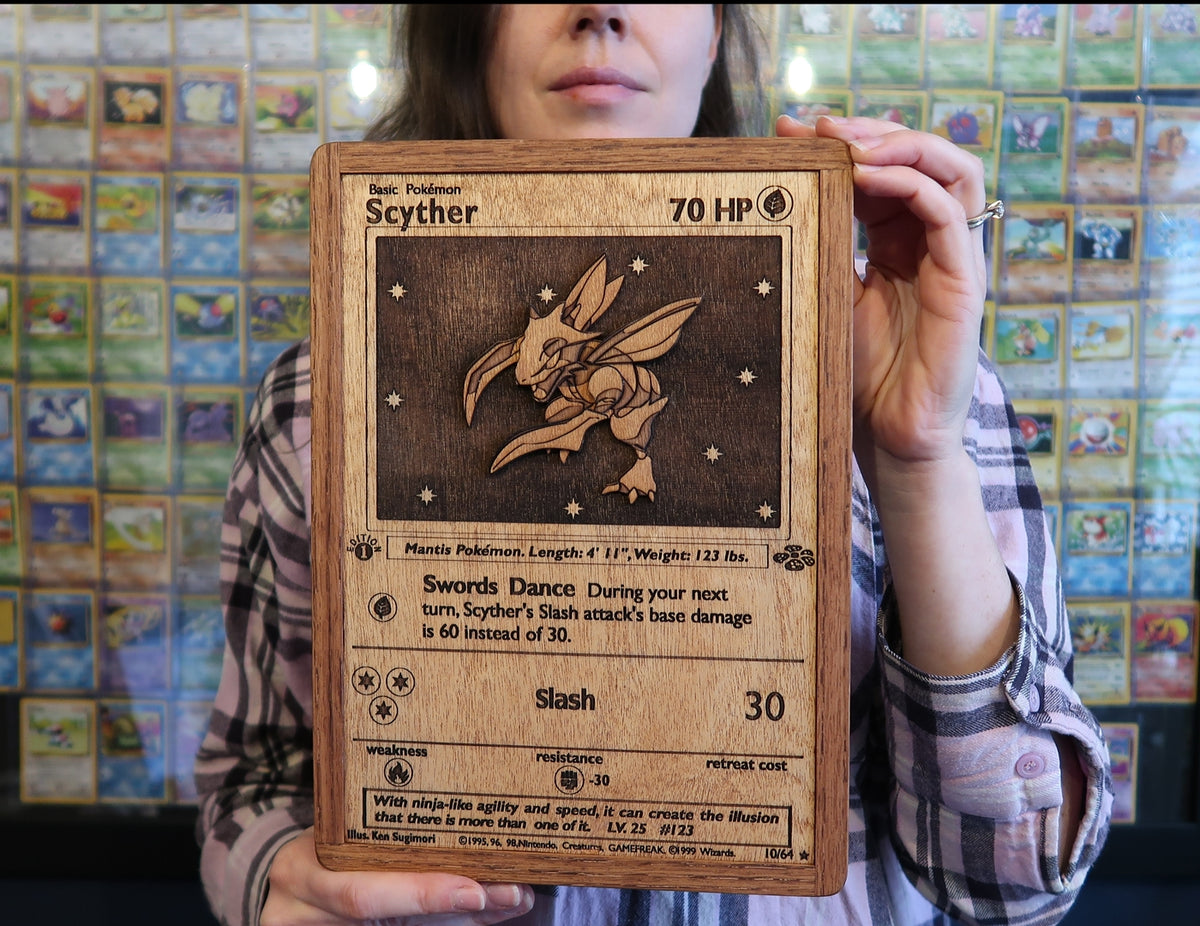 Giant Hardwood Pokmon Card - Scyther Married Makers Giant Hardwood Pokmon Card - Scyther Married Makers