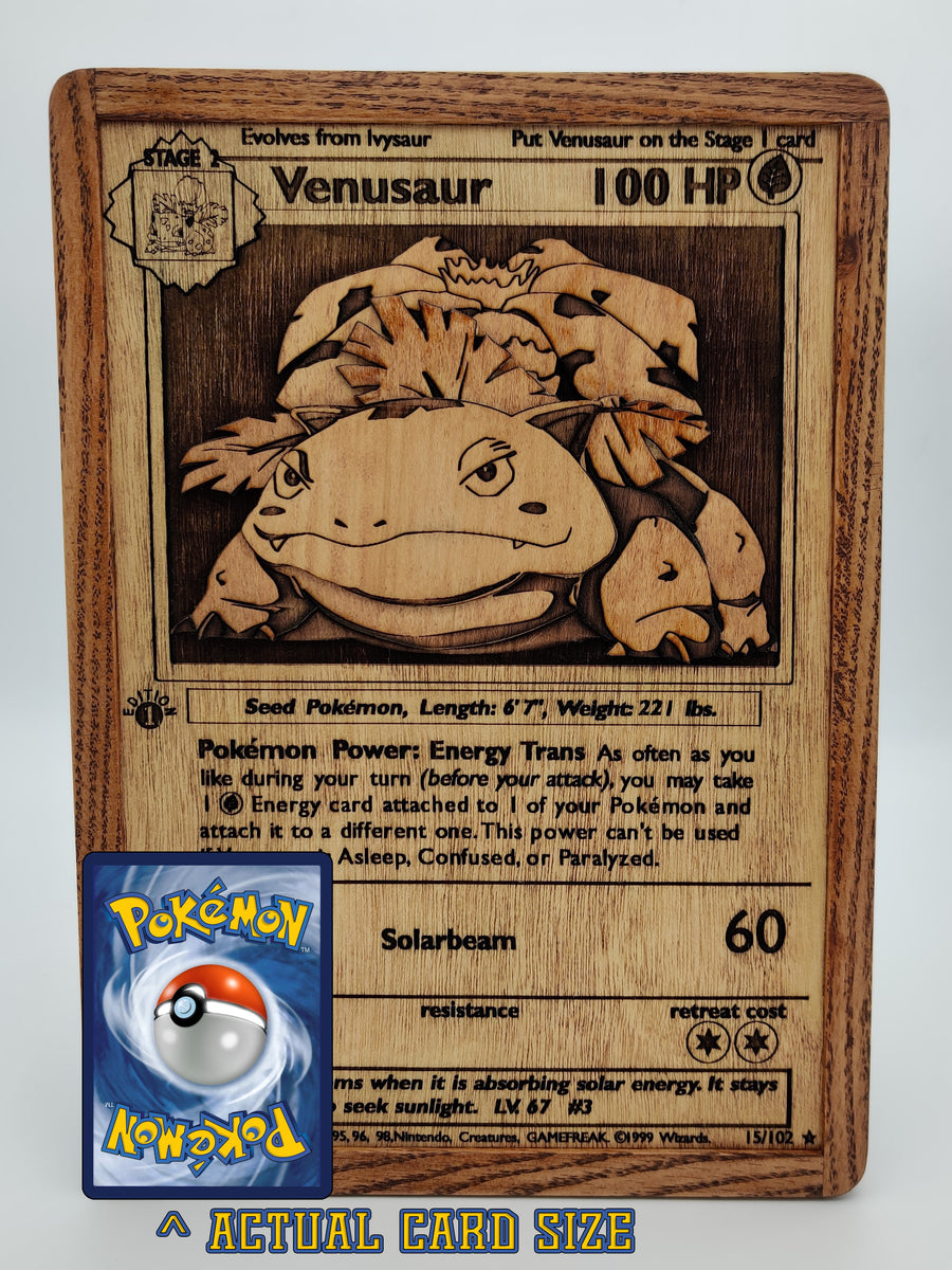 Giant Hardwood Pokmon Card - Venusaur Married Makers Giant Hardwood Pokmon Card - Venusaur Married Makers