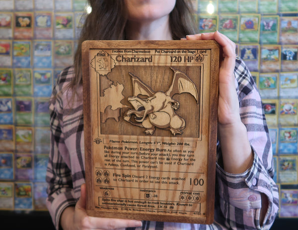 Giant Hardwood Pokmon Card - Charizard Giant Hardwood Pokmon Card - Charizard